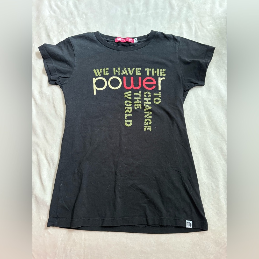 Me to We Black and Gold Short Sleeve Tee